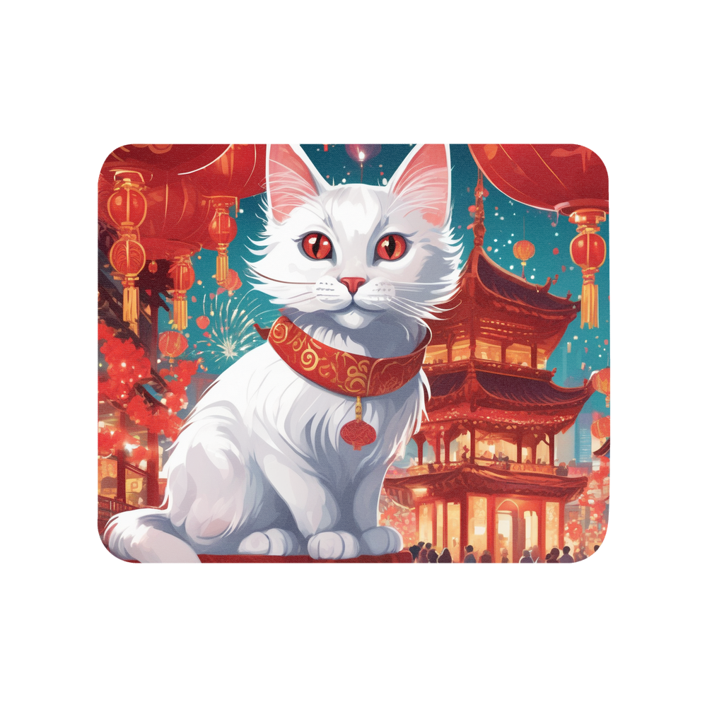 PugMug Custom White Companion Cat Mouse Pad