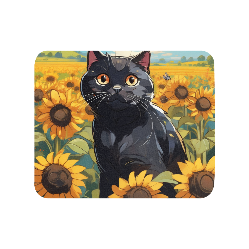 PugMug Custom Black Scottish Fold Cat Mouse Pad