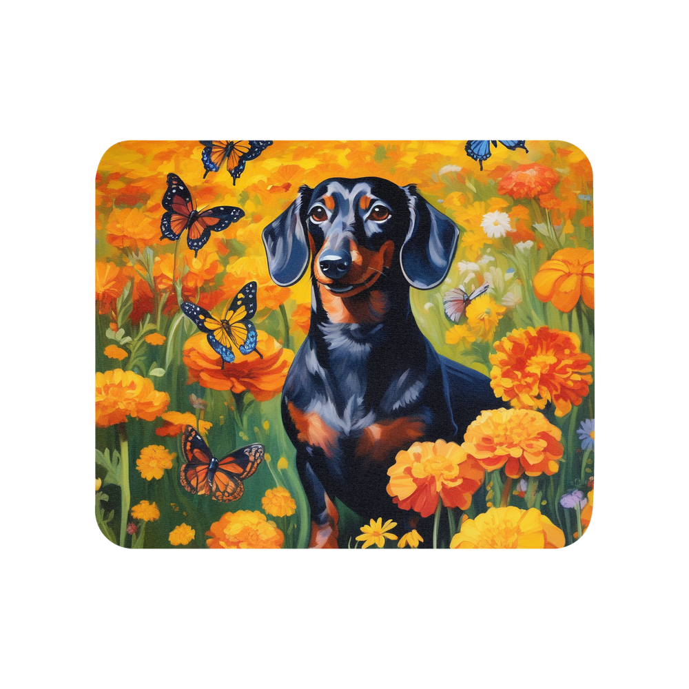 PugMug Custom Black Dachshund Mouse Pad