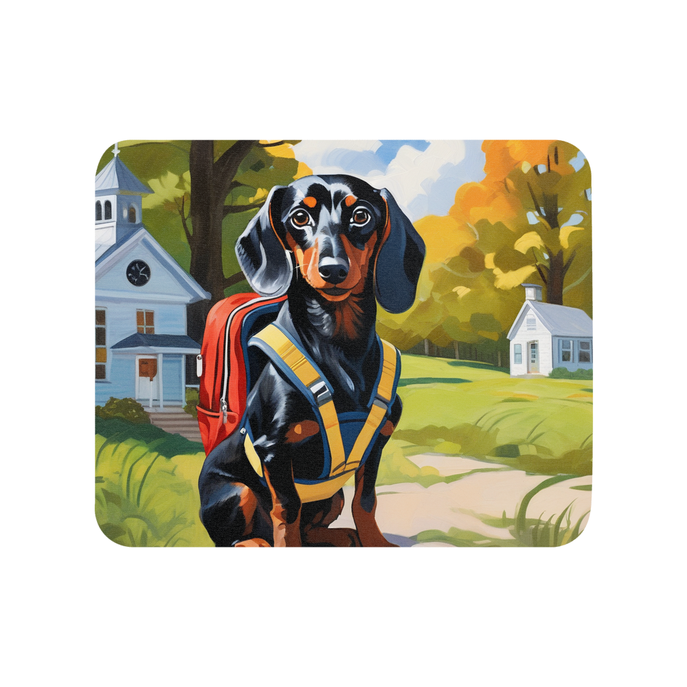PugMug Custom Black Dachshund Mouse Pad