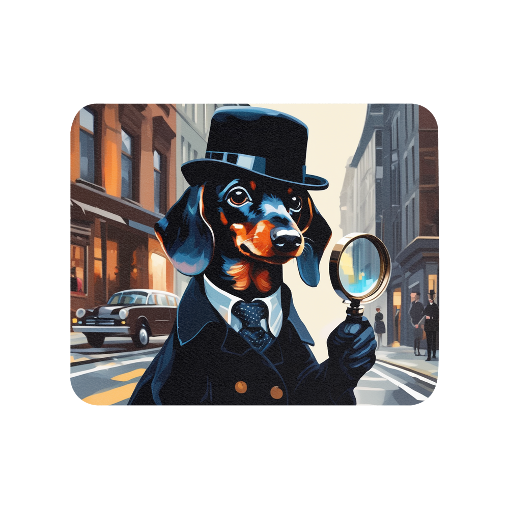 PugMug Custom Black Dachshund Mouse Pad