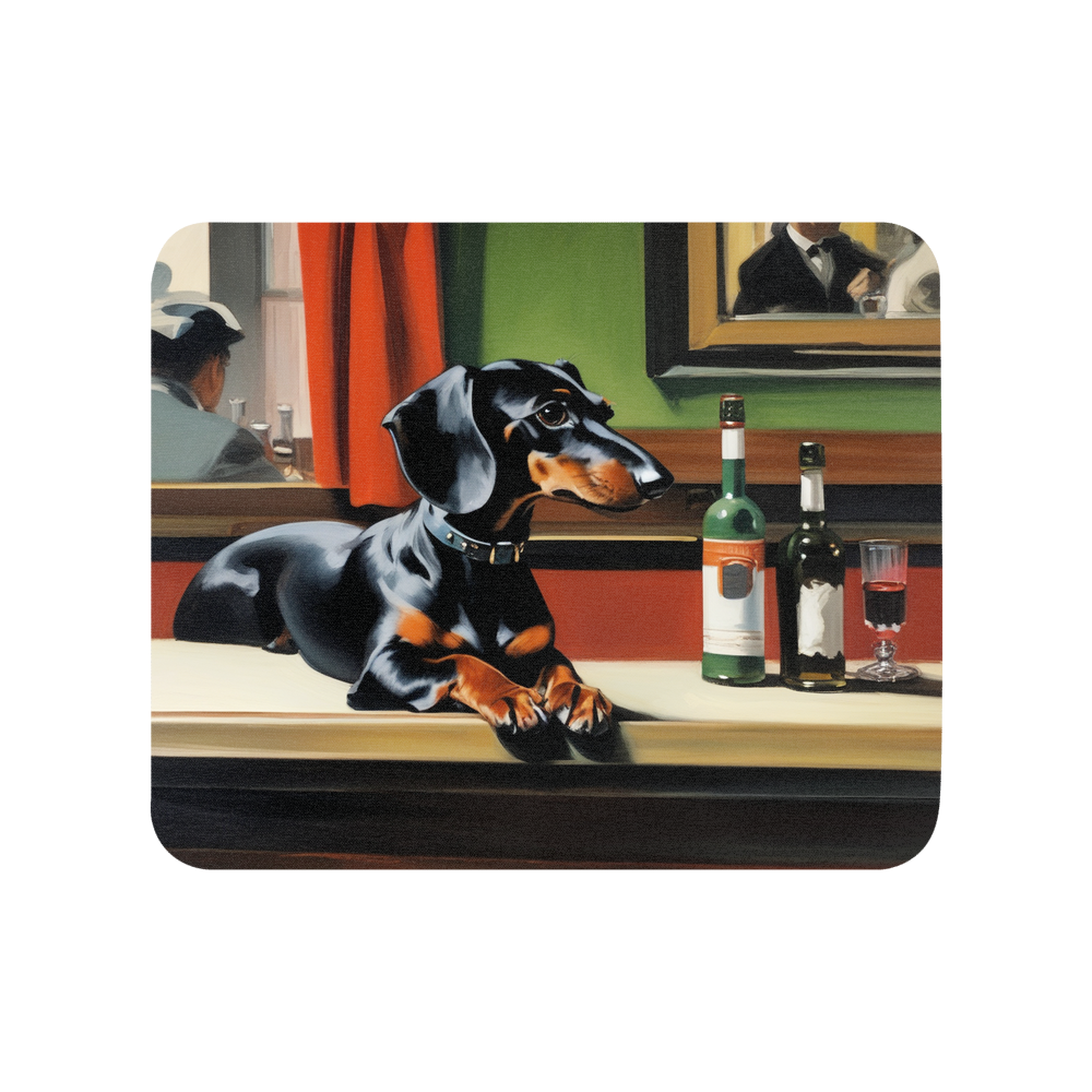 PugMug Custom Black Dachshund Mouse Pad