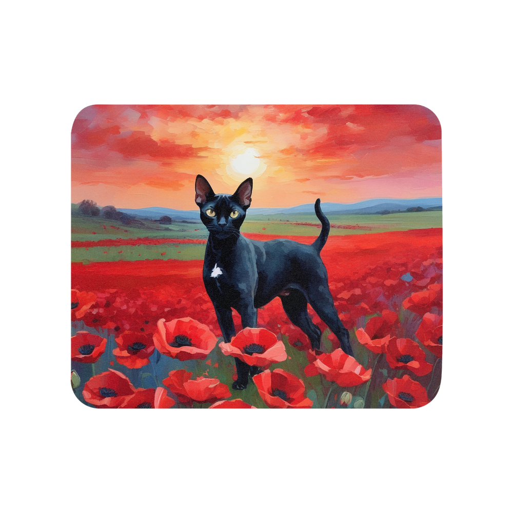 PugMug Custom Black Devon Rex Cat Mouse Pad