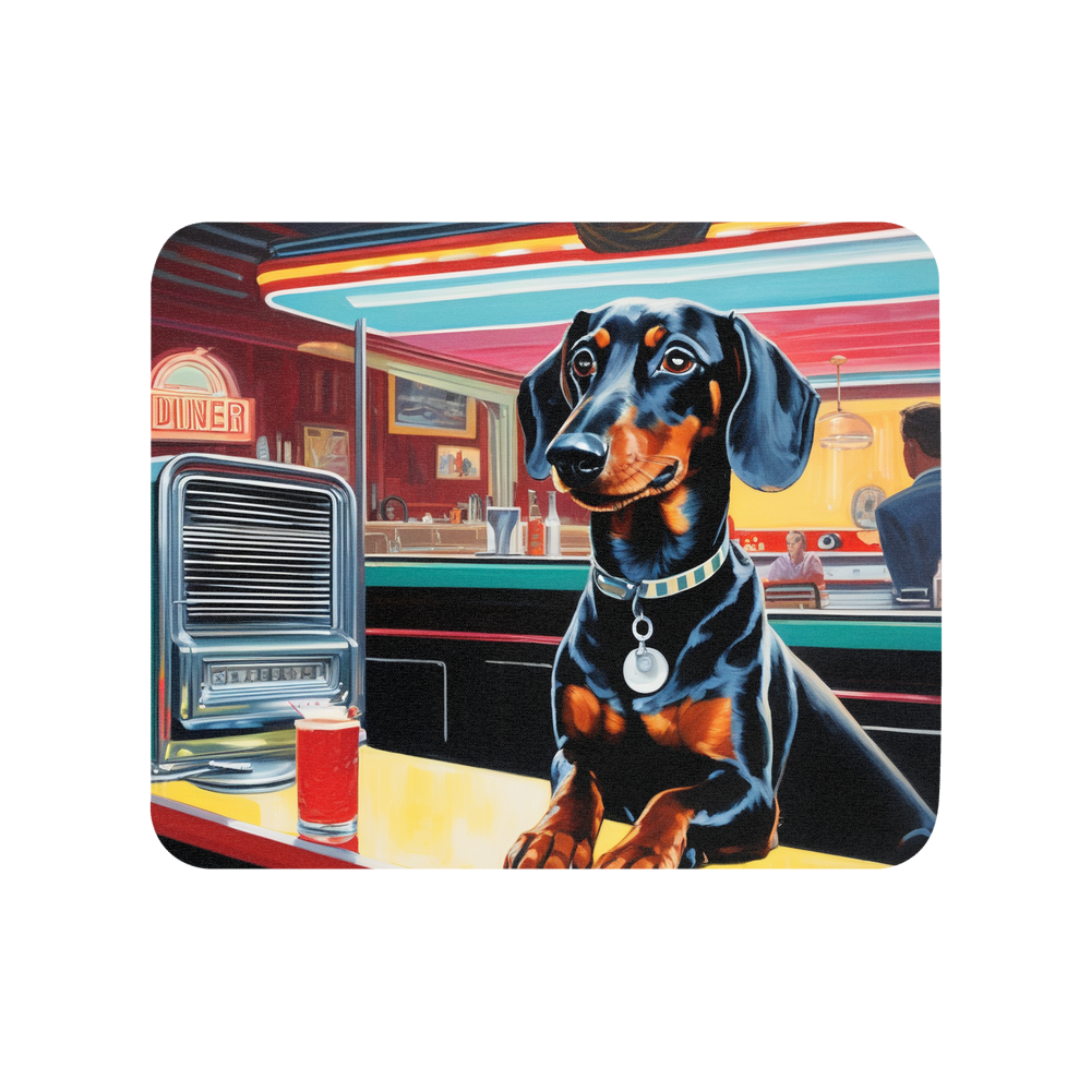 PugMug Custom Black Dachshund Mouse Pad