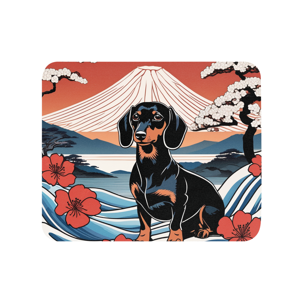 PugMug Custom Black Dachshund Mouse Pad