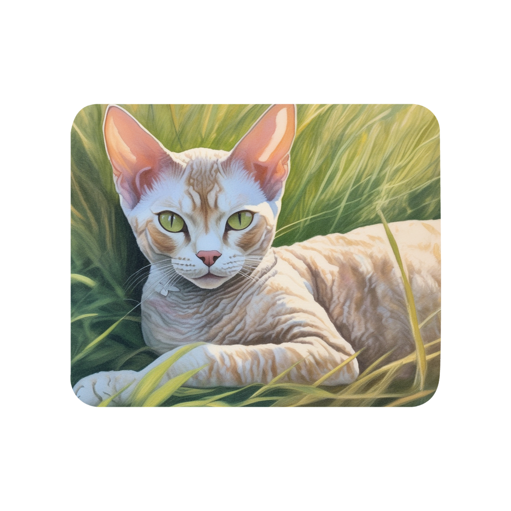 PugMug Custom Tabby Devon Rex Cat Mouse Pad