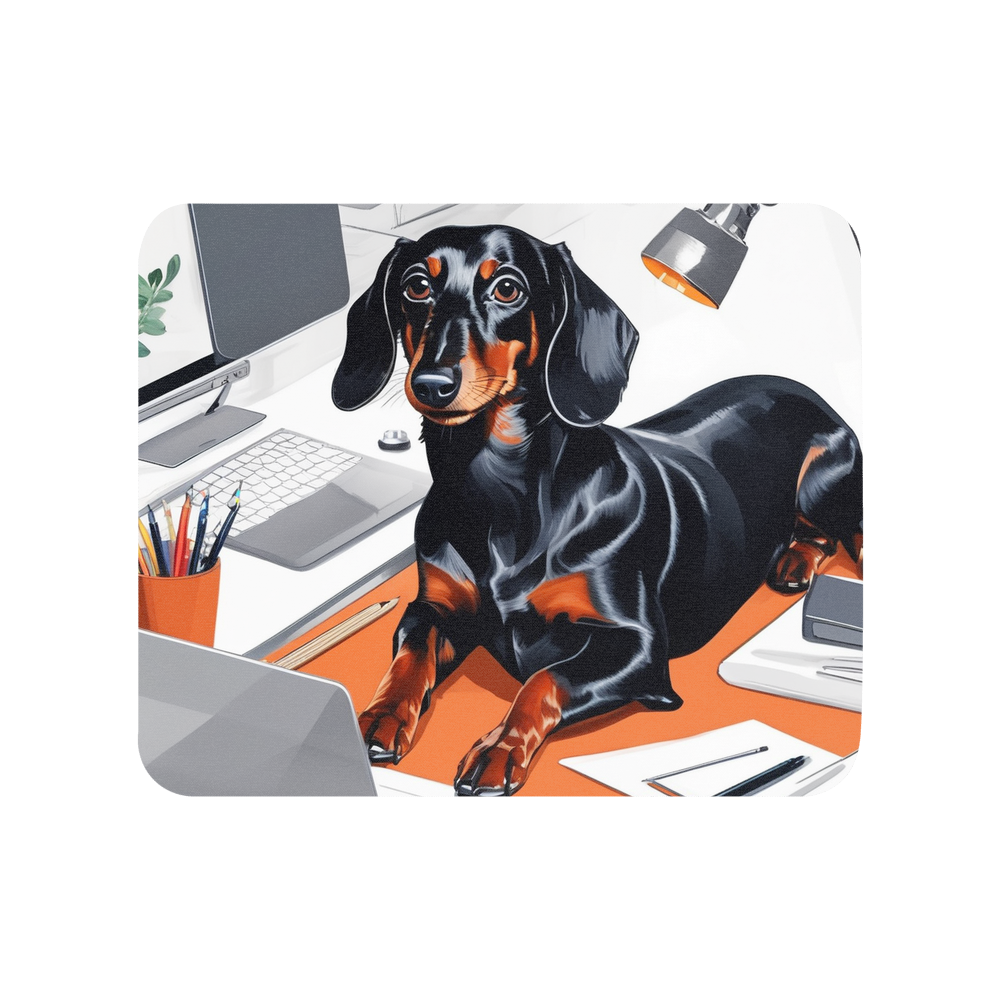 PugMug Custom Black Dachshund Mouse Pad