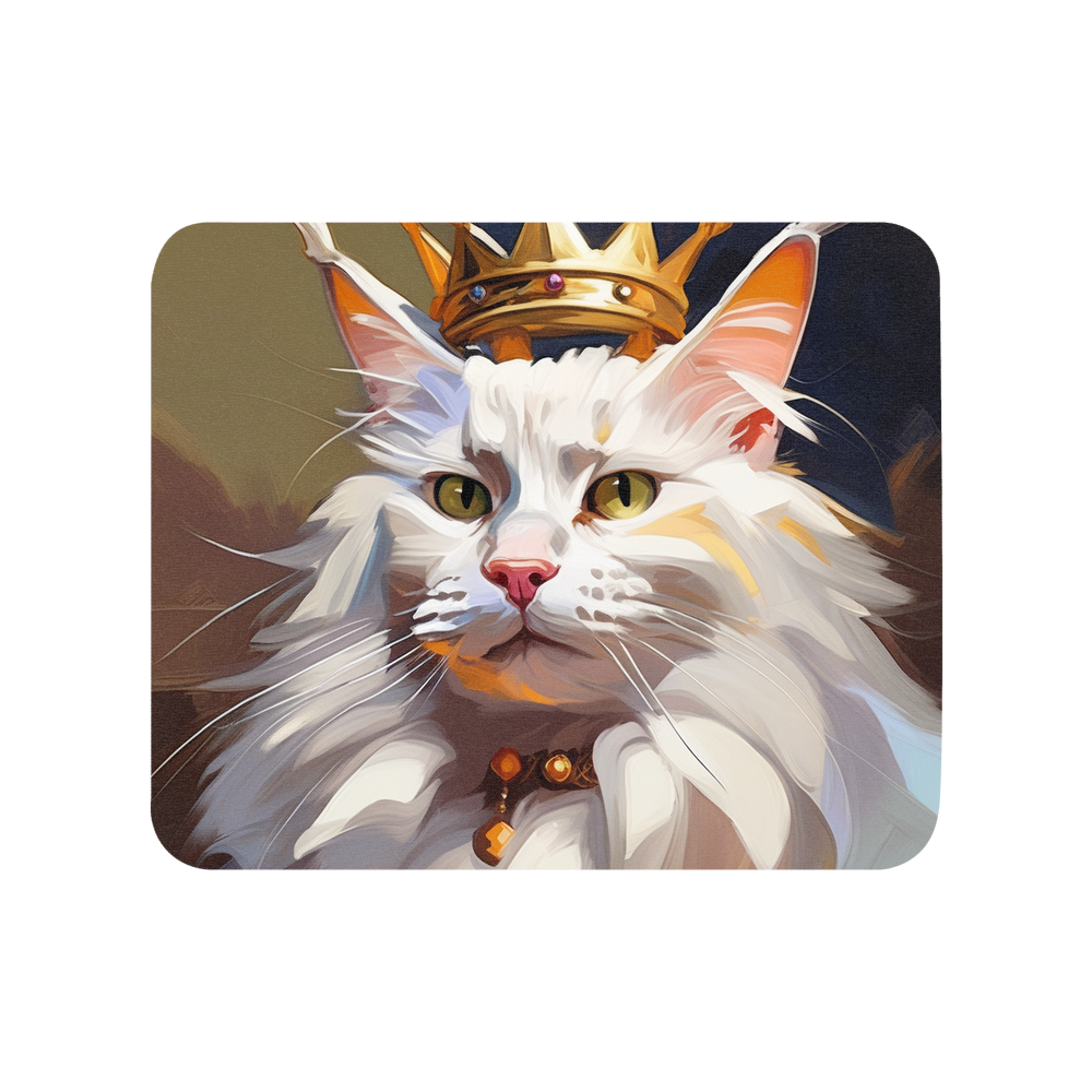 PugMug Custom White Maine Coon Cat Mouse Pad