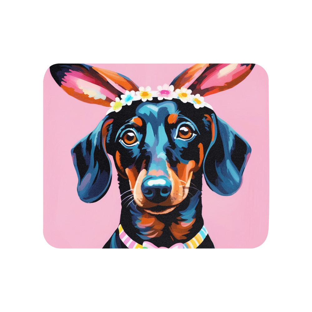 PugMug Custom Black Dachshund Mouse Pad