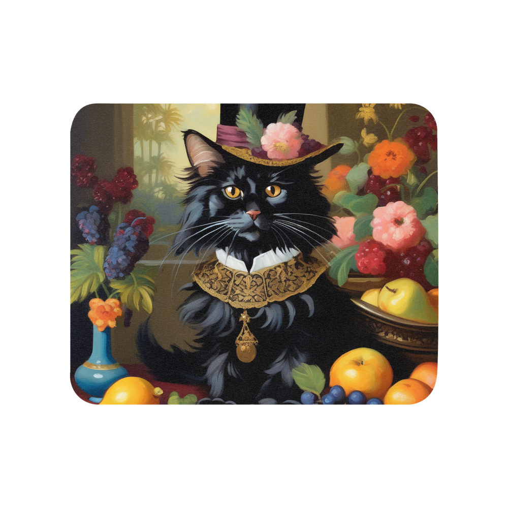 PugMug Custom Black Maine Coon Cat Mouse Pad