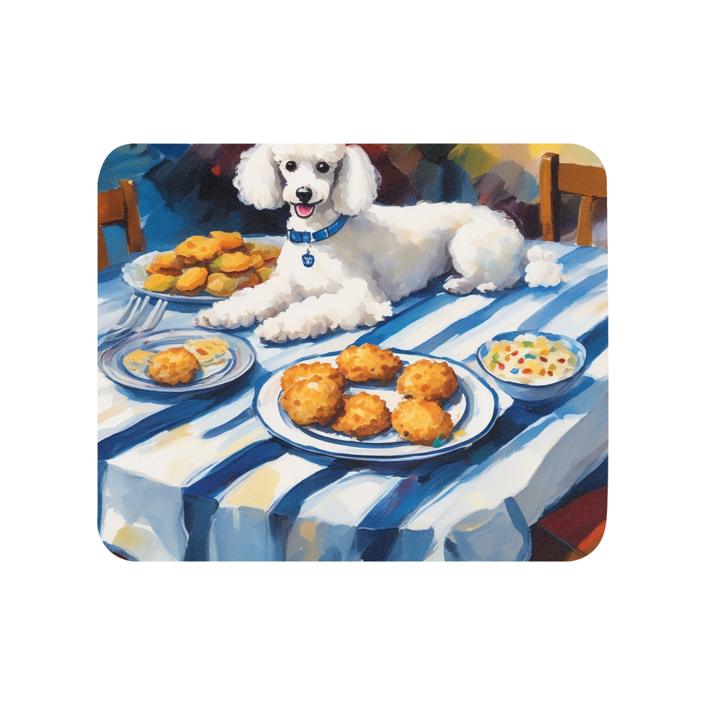 PugMug Custom White Poodle Mouse Pad