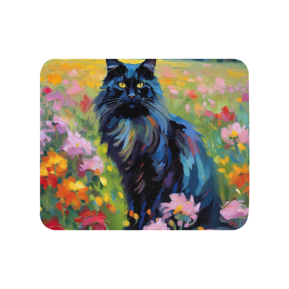 PugMug Custom Black Maine Coon Cat Mouse Pad