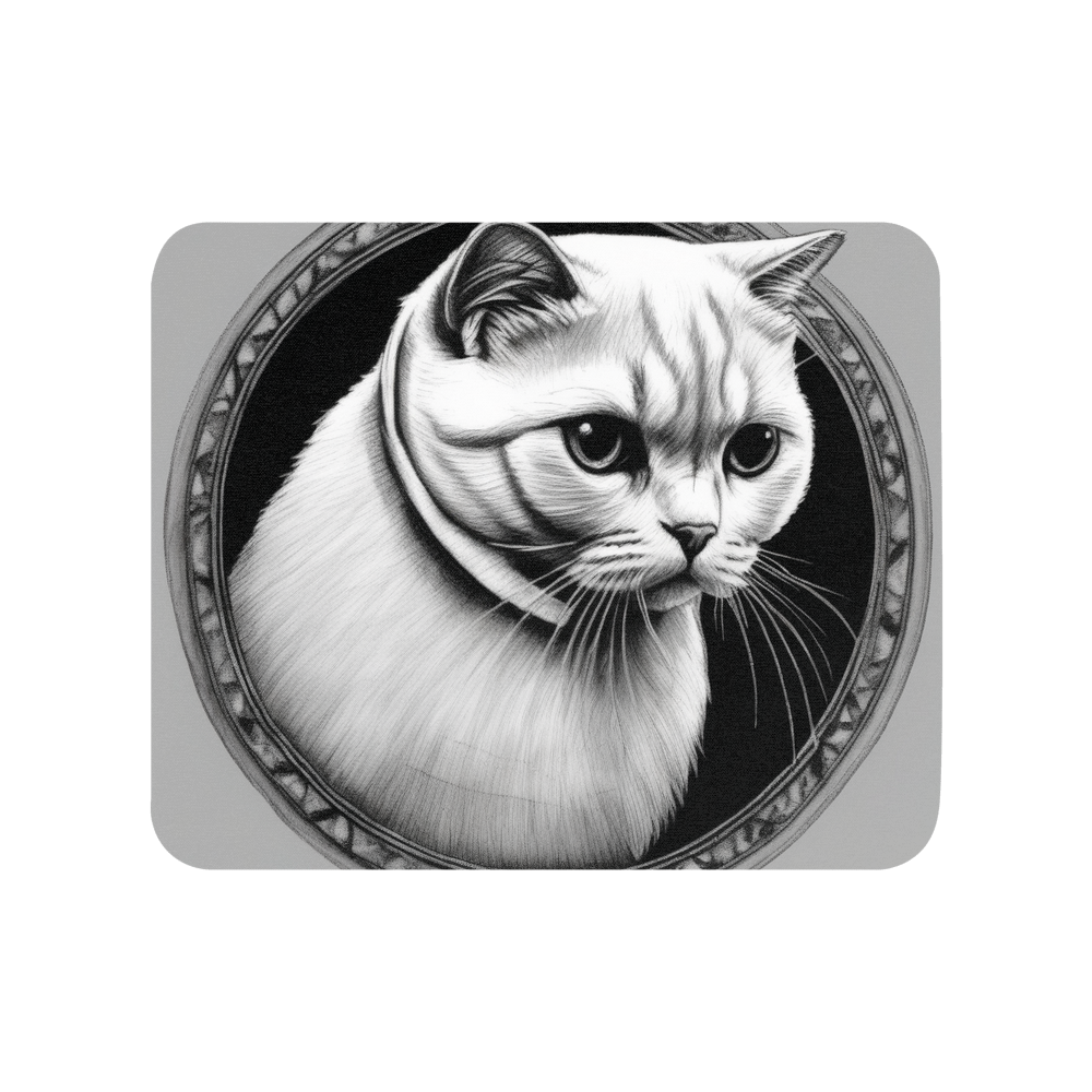 PugMug Custom White Scottish Fold Cat Mouse Pad