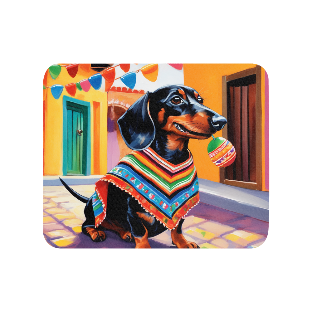 PugMug Custom Black Dachshund Mouse Pad