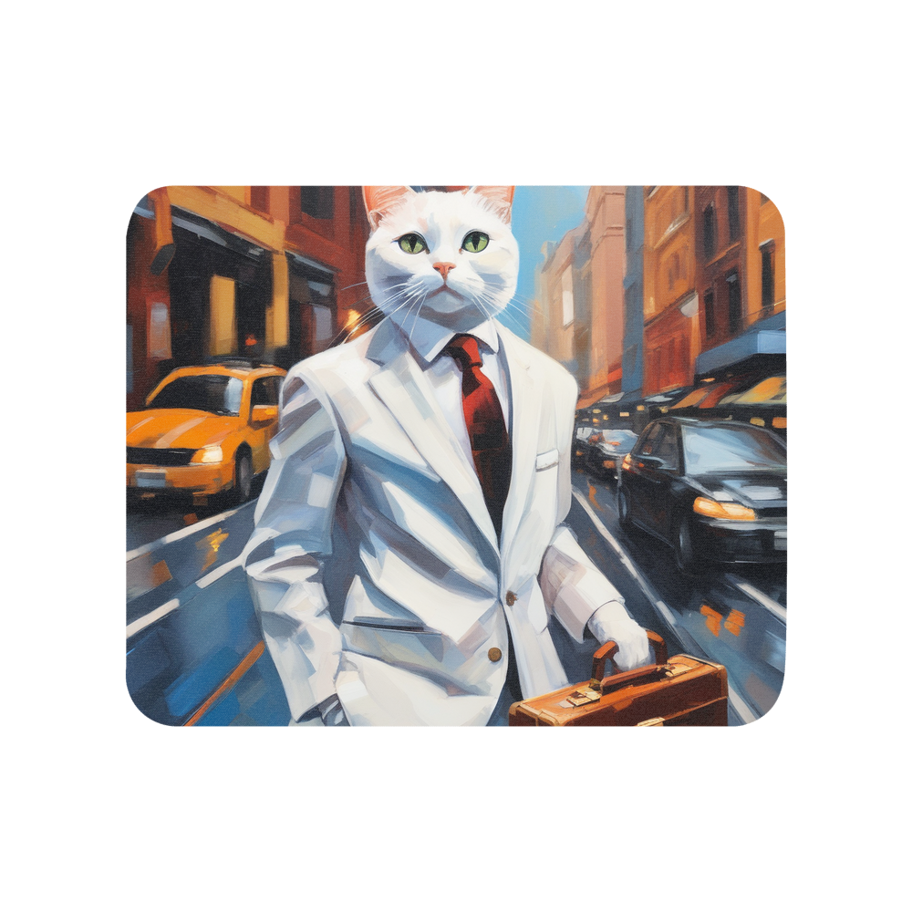 PugMug Custom White Companion Cat Mouse Pad