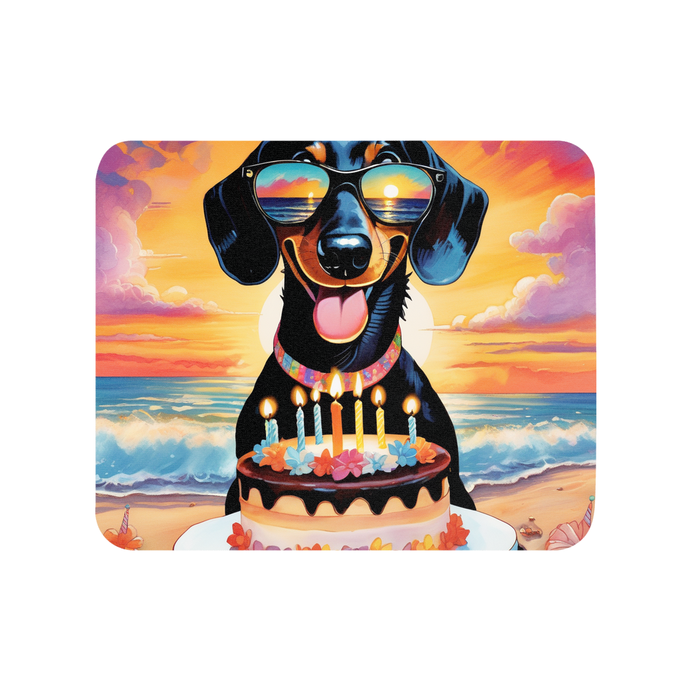PugMug Custom Black Dachshund Mouse Pad