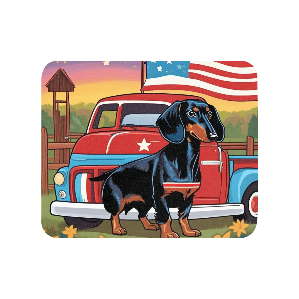 PugMug Custom Black Dachshund Mouse Pad