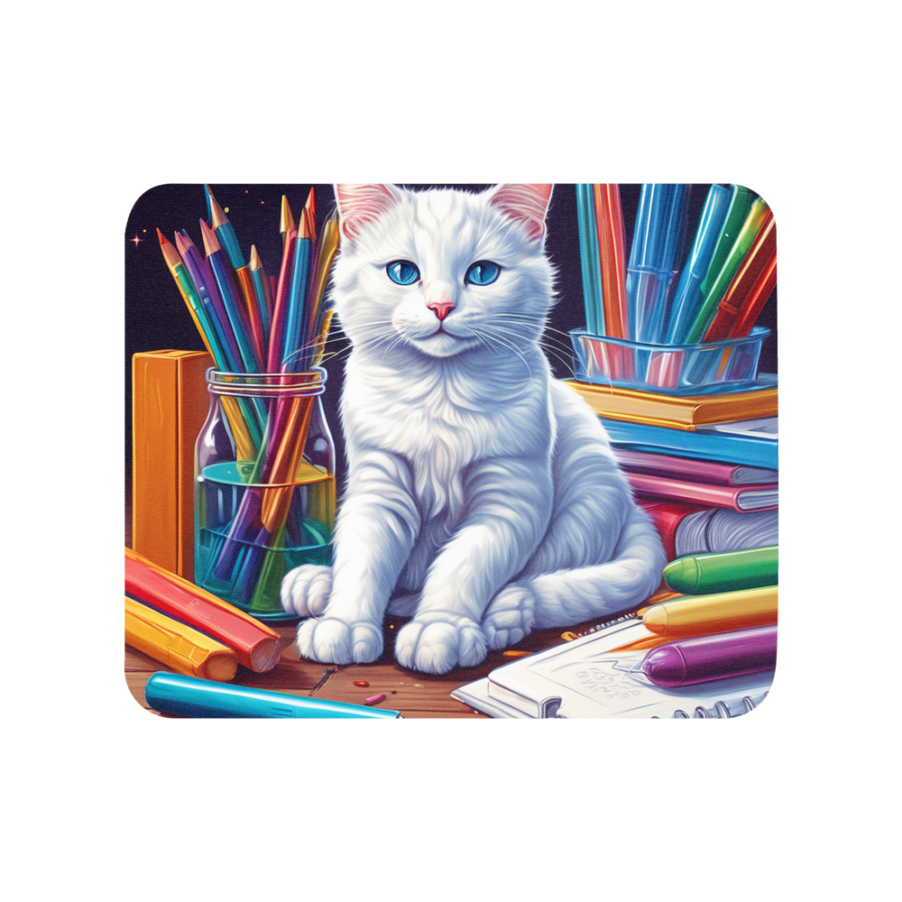 PugMug Custom White Companion Cat Mouse Pad