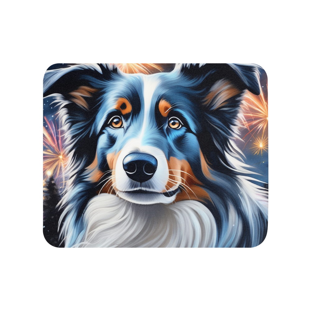 PugMug Custom Blue Merle Border Collie Mouse Pad