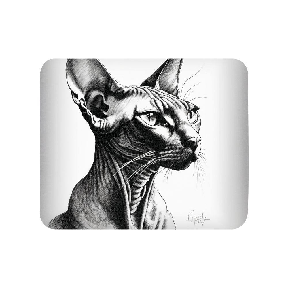 PugMug Custom Black Sphynx Cat Mouse Pad
