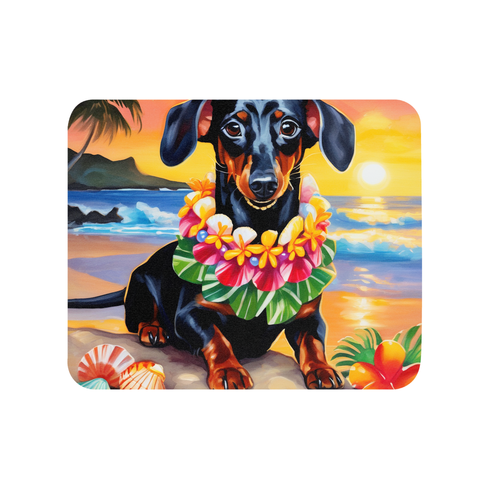 PugMug Custom Black Dachshund Mouse Pad
