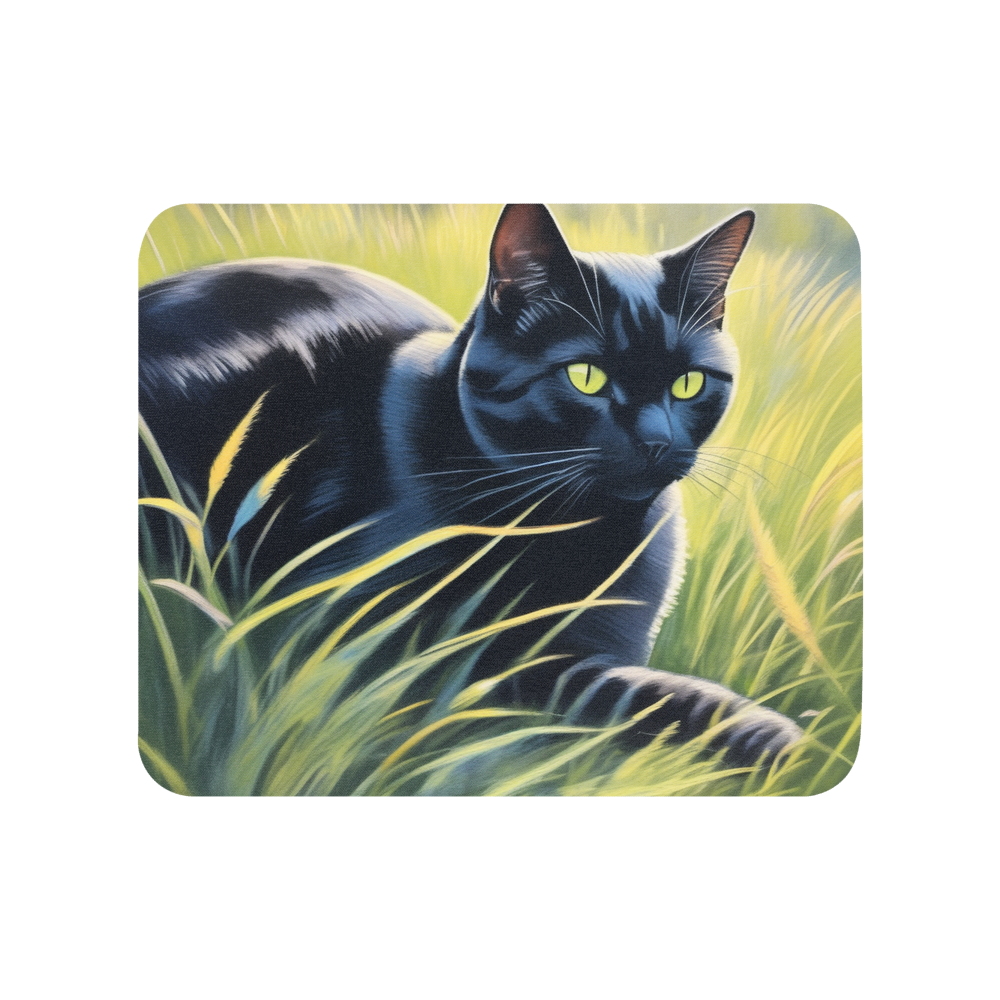 PugMug Custom Black American Shorthair Cat Mouse Pad