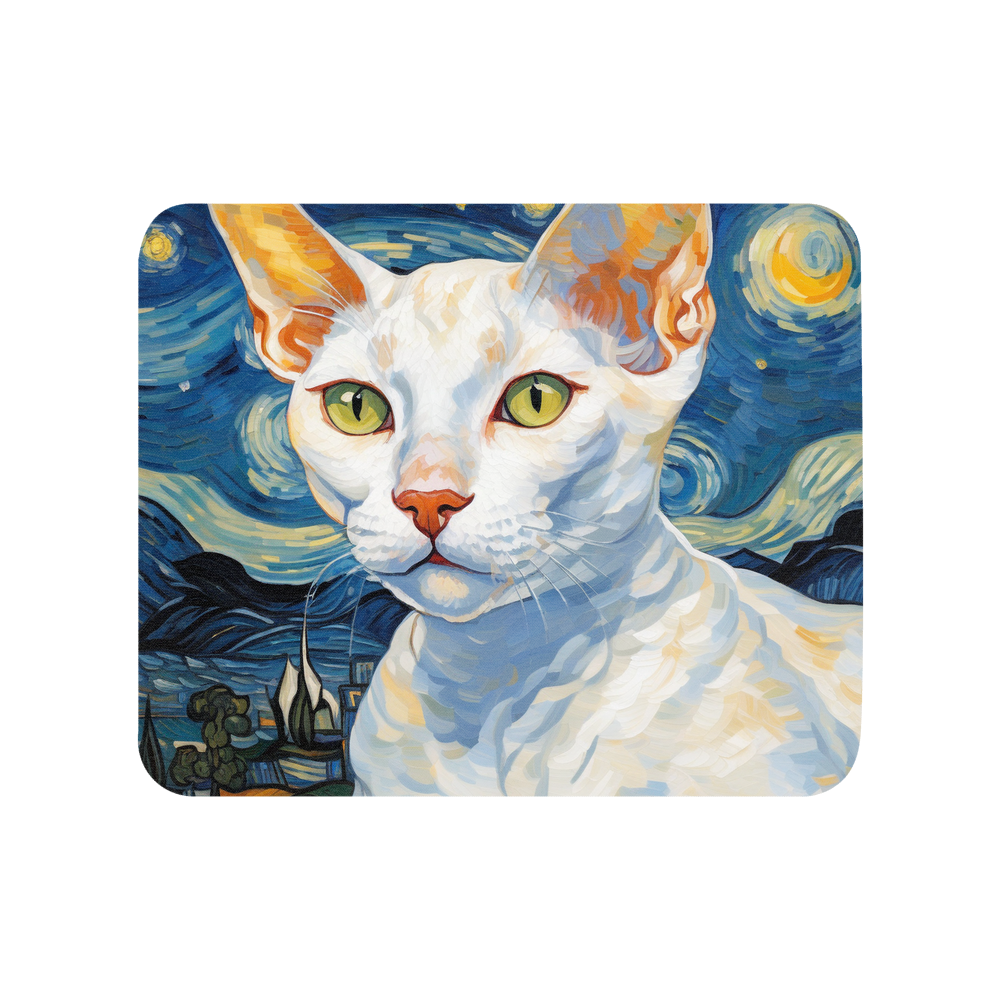 PugMug Custom White Devon Rex Cat Mouse Pad