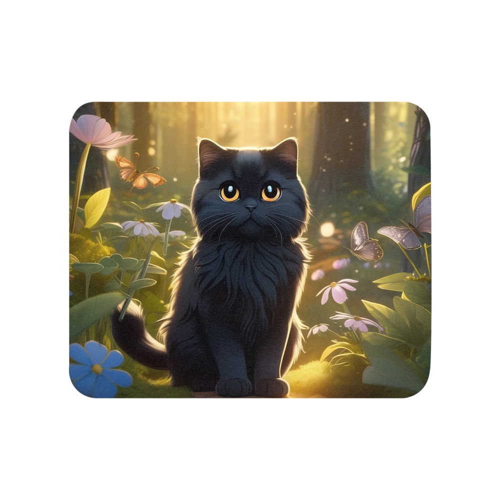PugMug Custom Black Scottish Fold Cat Mouse Pad
