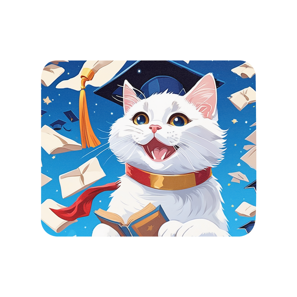 PugMug Custom White Companion Cat Mouse Pad