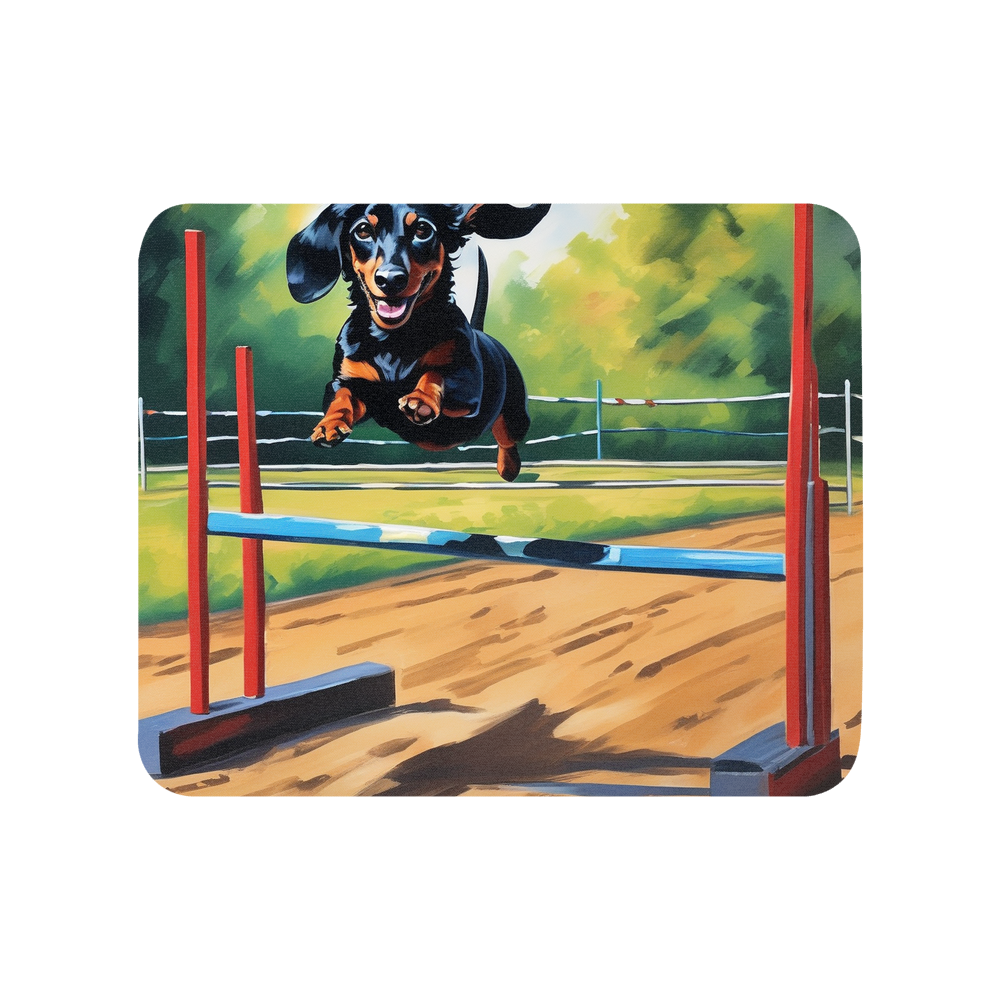 PugMug Custom Black Dachshund Mouse Pad