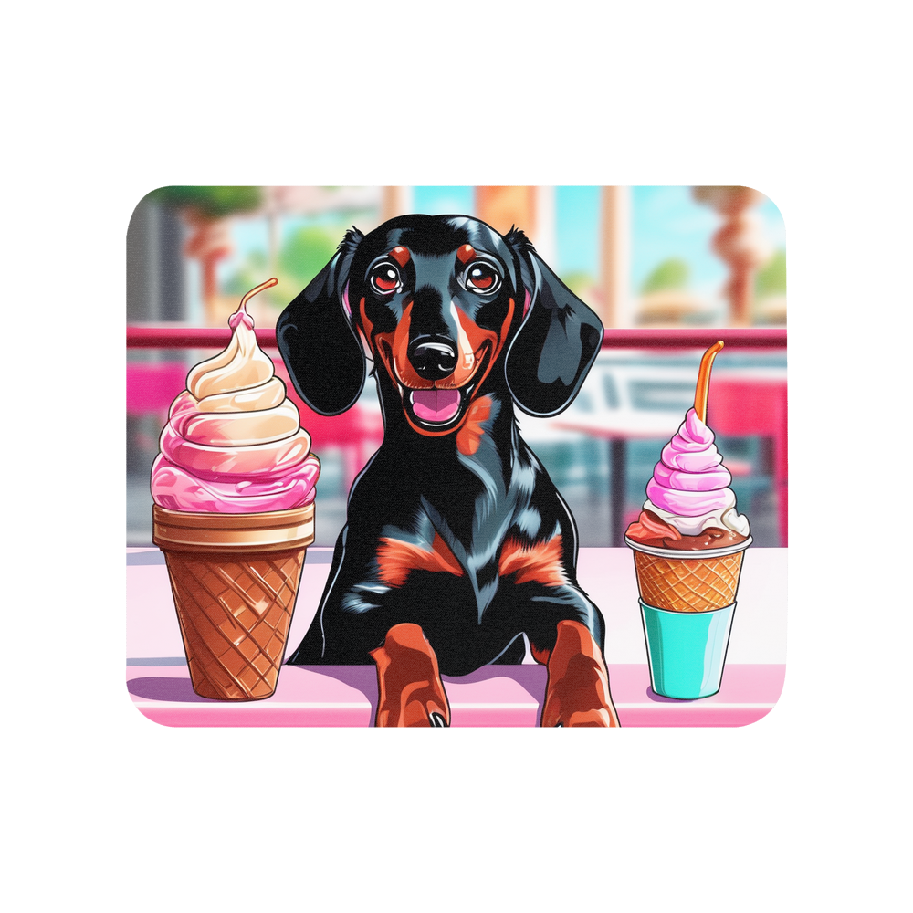 PugMug Custom Black Dachshund Mouse Pad