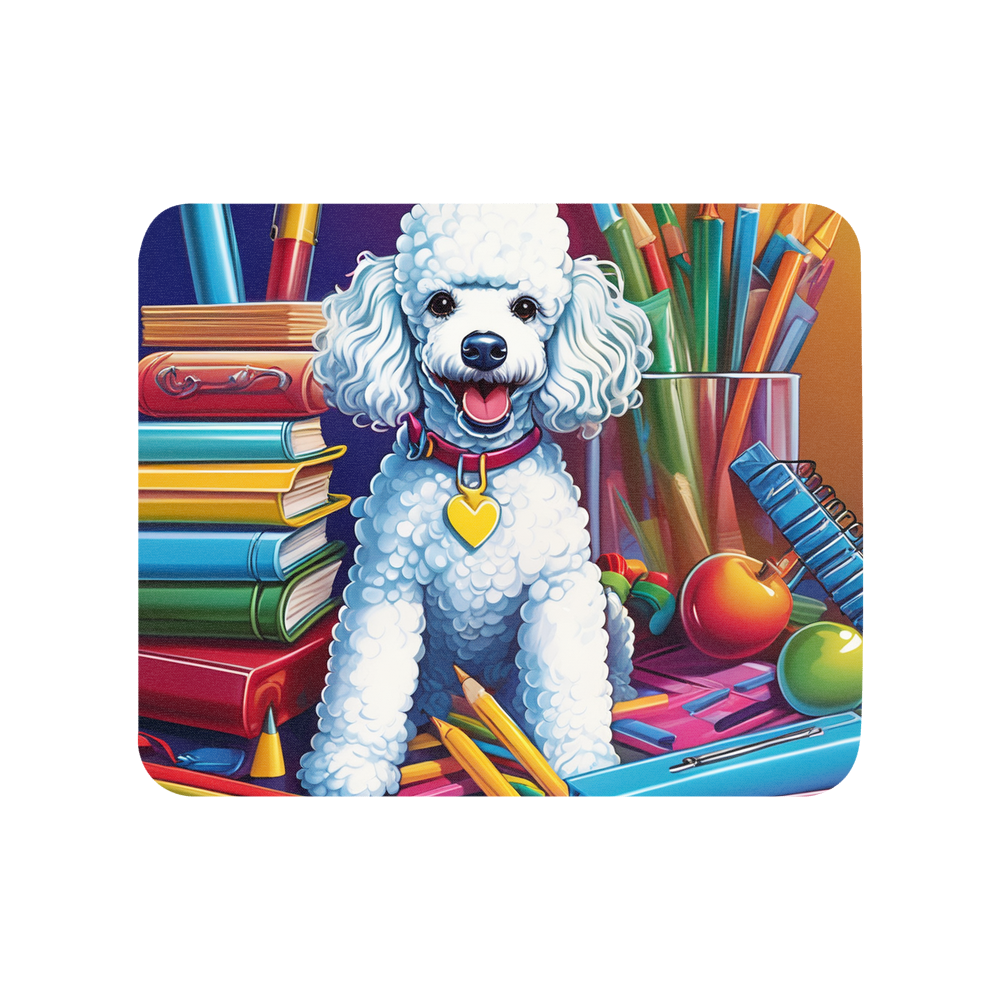 PugMug Custom White Poodle Mouse Pad