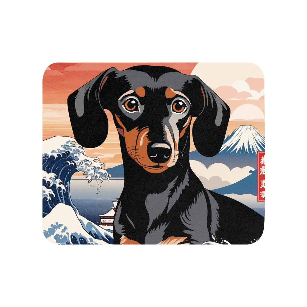 PugMug Custom Black Dachshund Mouse Pad