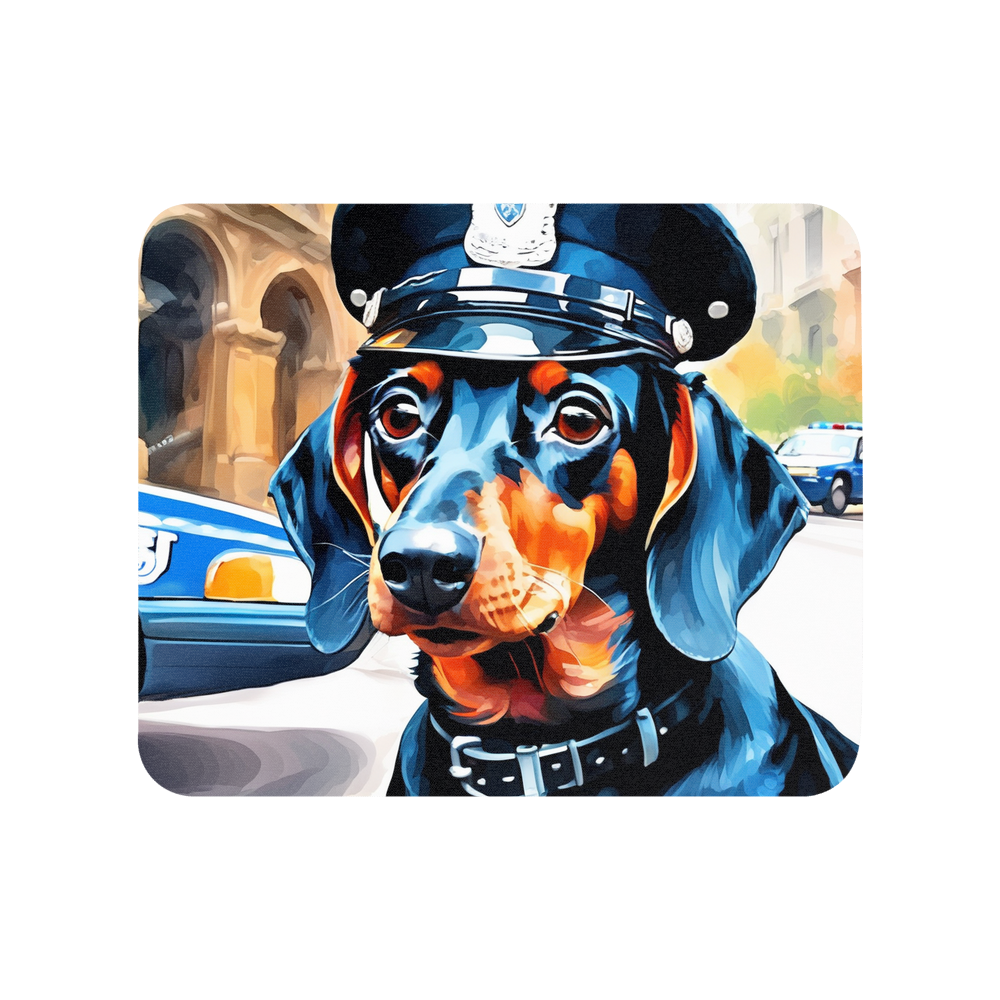 PugMug Custom Black Dachshund Mouse Pad