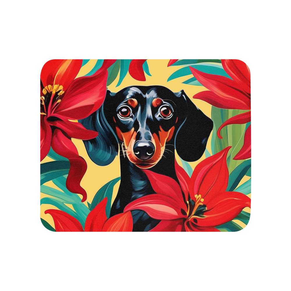 PugMug Custom Black Dachshund Mouse Pad