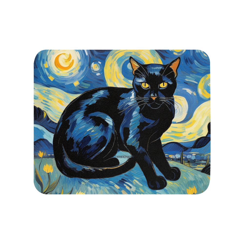 PugMug Custom Black Exotic Cat Mouse Pad
