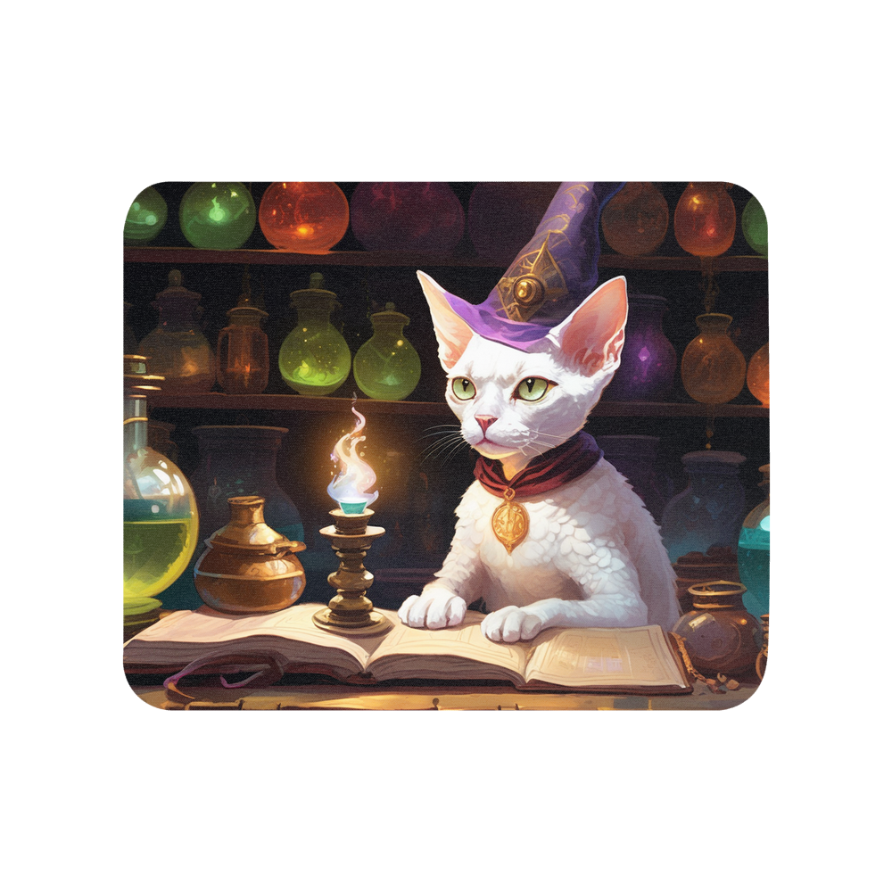 PugMug Custom White Devon Rex Cat Mouse Pad