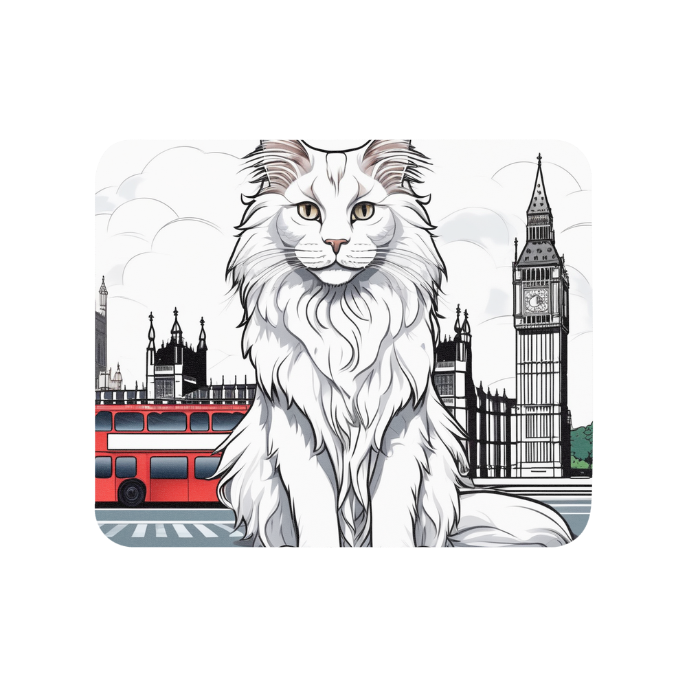 PugMug Custom White Maine Coon Cat Mouse Pad