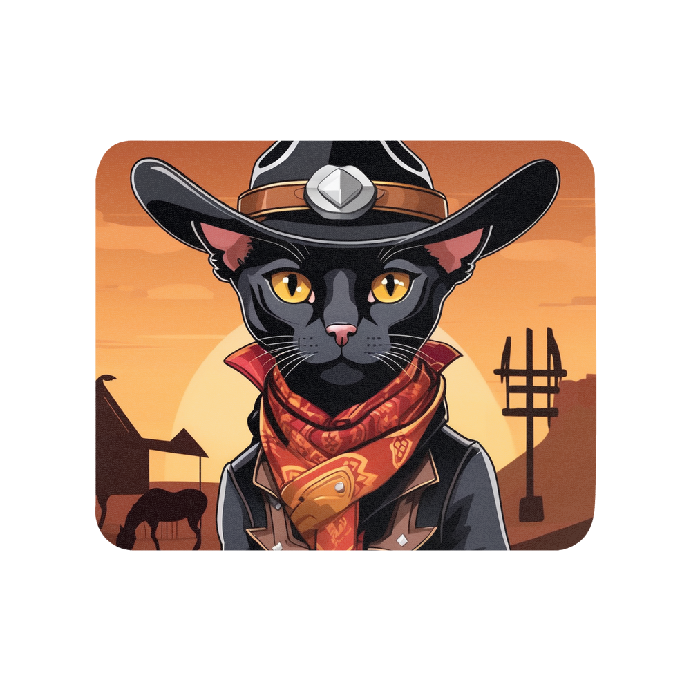 PugMug Custom Black Devon Rex Cat Mouse Pad