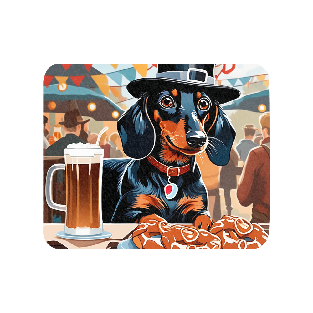 PugMug Custom Black Dachshund Mouse Pad