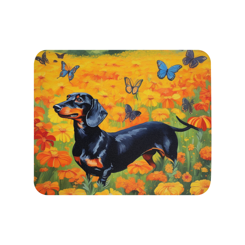 PugMug Custom Black Dachshund Mouse Pad