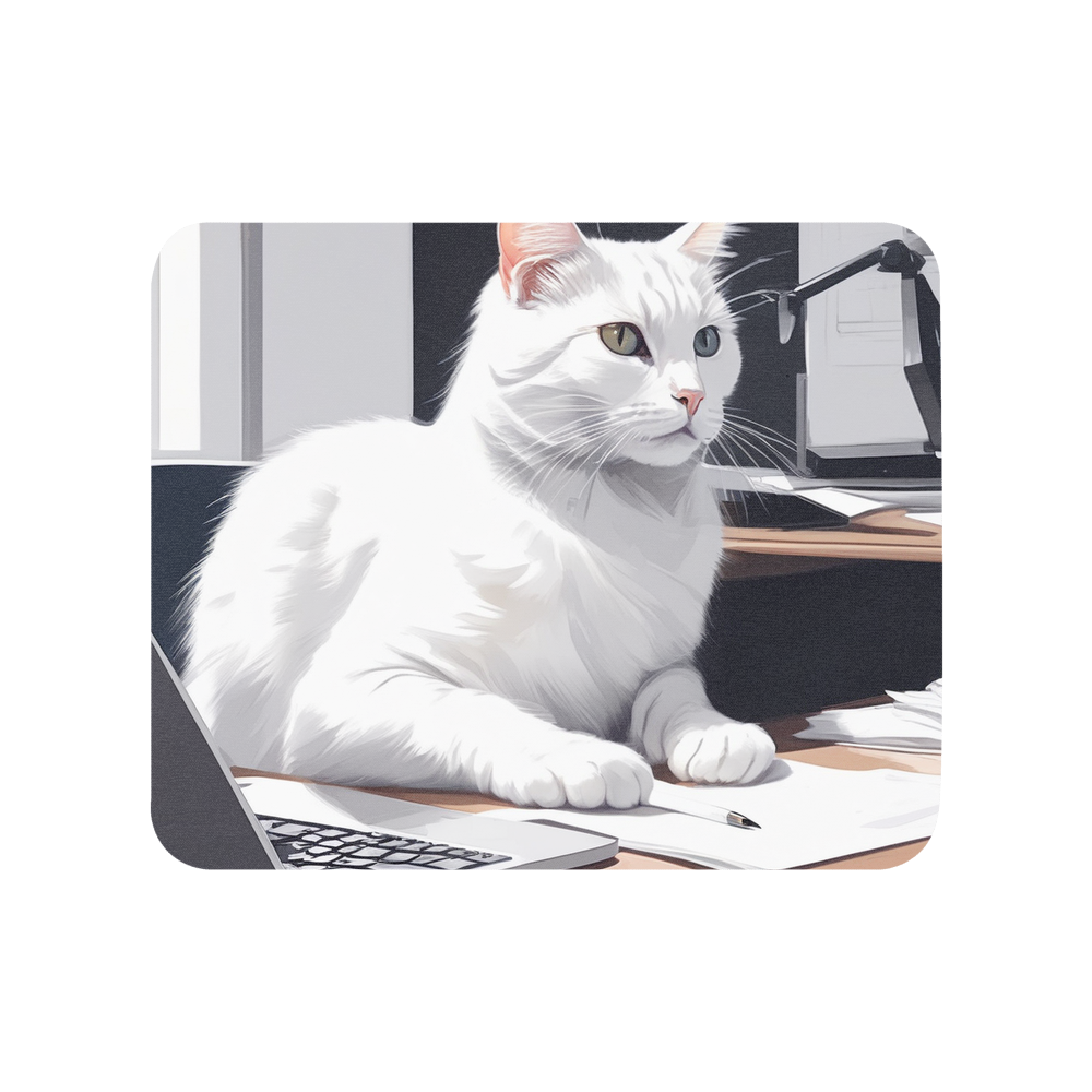 PugMug Custom White Companion Cat Mouse Pad