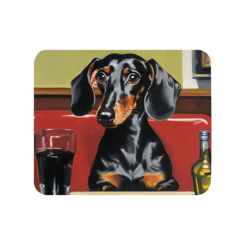 PugMug Custom Black Dachshund Mouse Pad