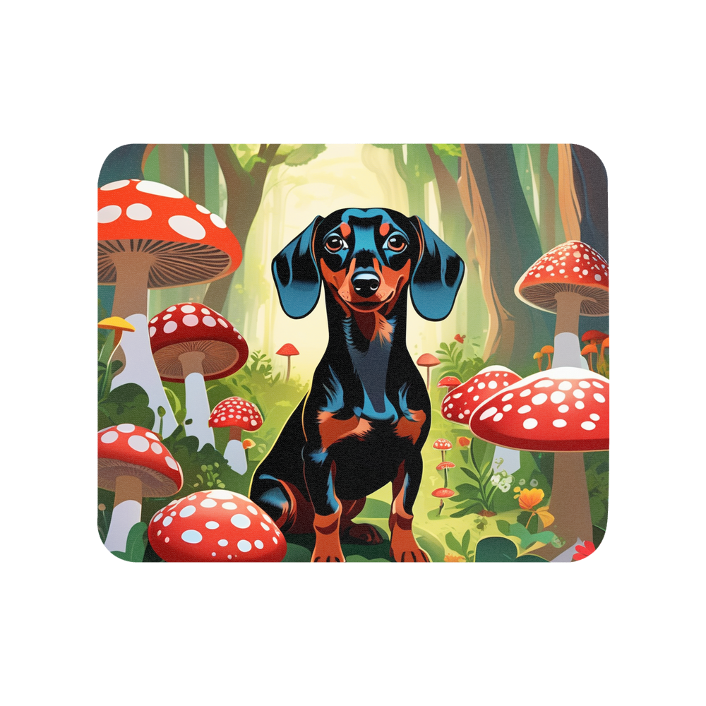 PugMug Custom Black Dachshund Mouse Pad
