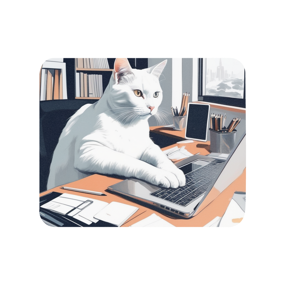 PugMug Custom White Companion Cat Mouse Pad