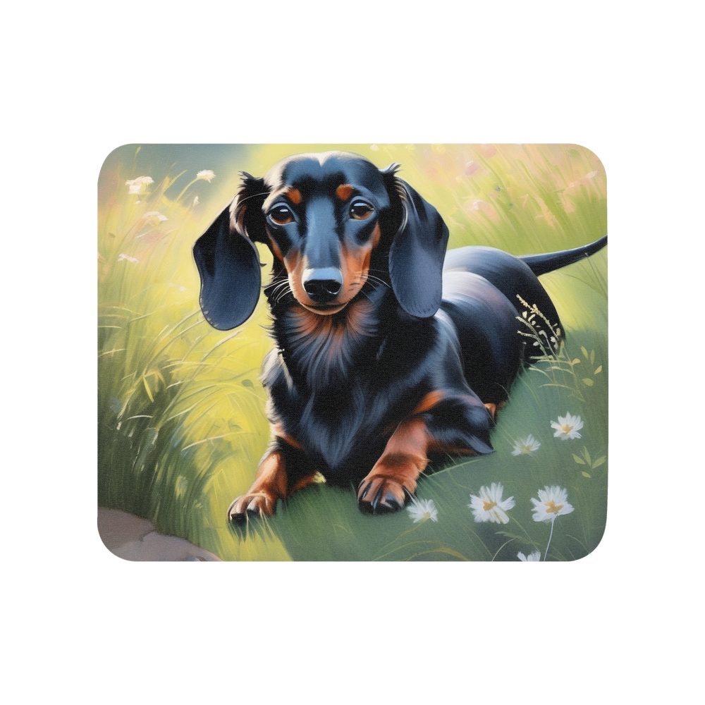 PugMug Custom Black Dachshund Mouse Pad
