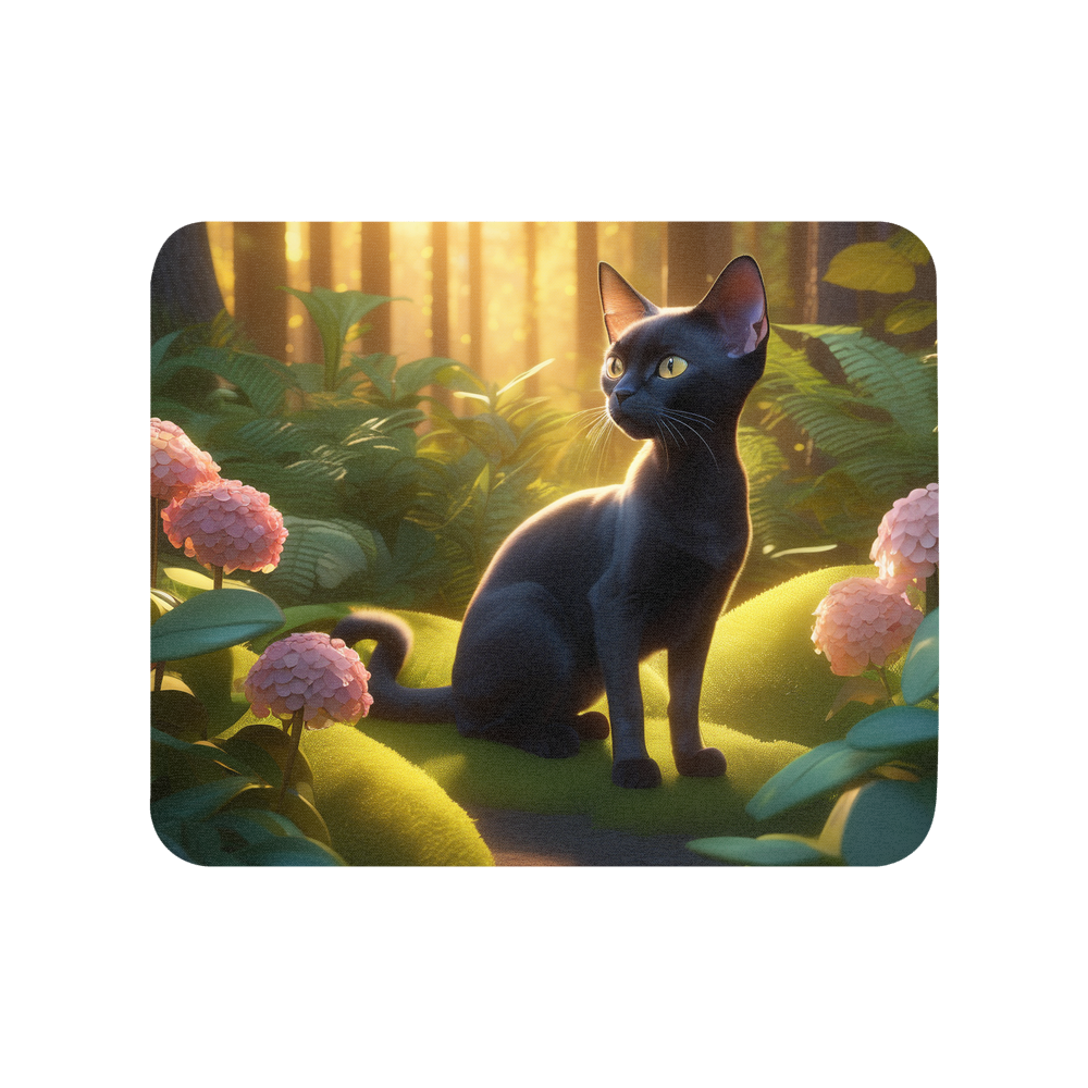 PugMug Custom Black Devon Rex Cat Mouse Pad