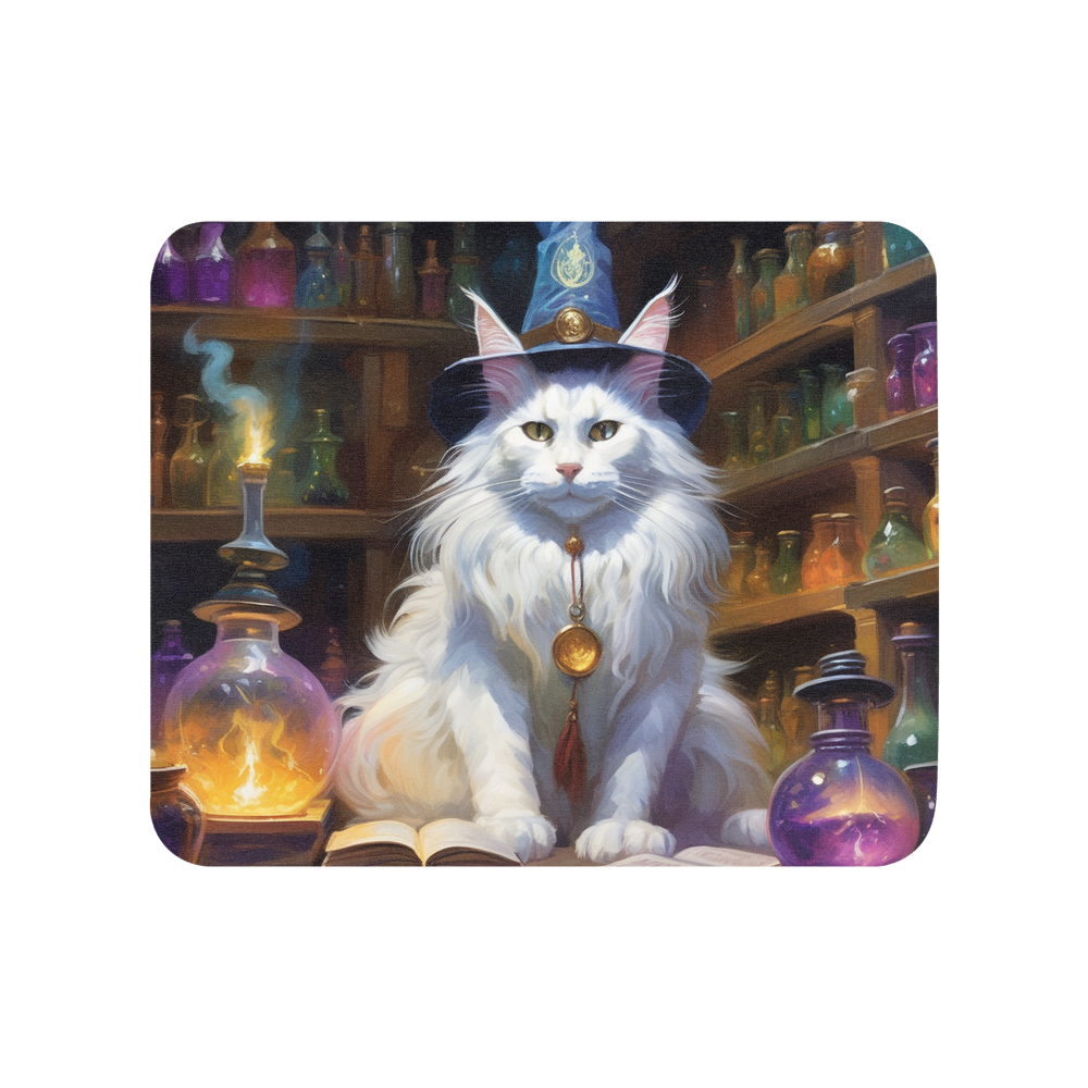 PugMug Custom White Maine Coon Cat Mouse Pad