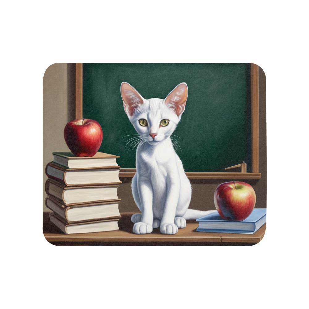 PugMug Custom White Abyssinian Cat Mouse Pad