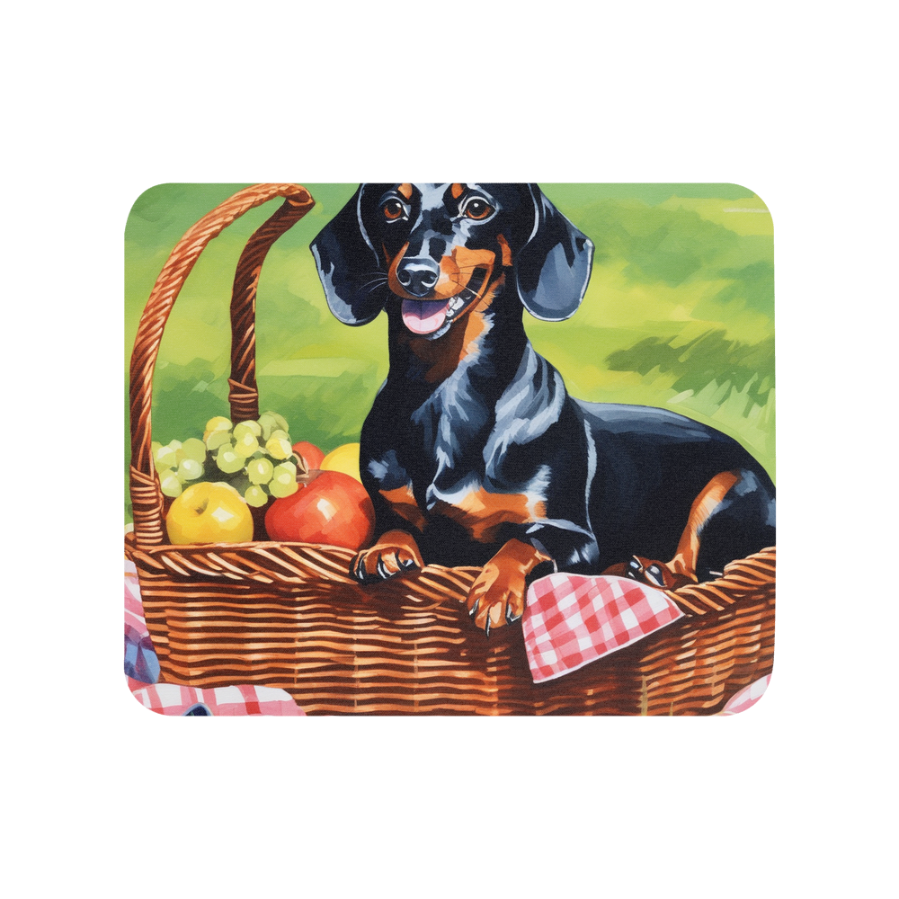 PugMug Custom Black Dachshund Mouse Pad